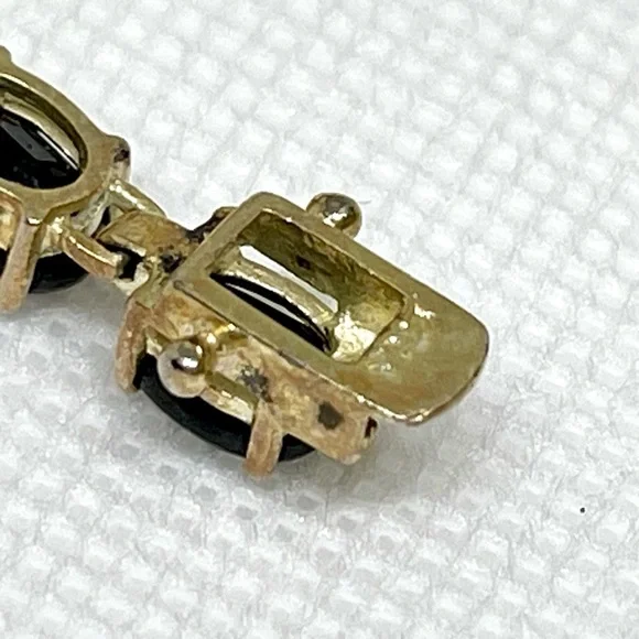 VTG 925 Real Blue Sapphire Tennis Bracelet Sterling Silver - Picture 4 of 6